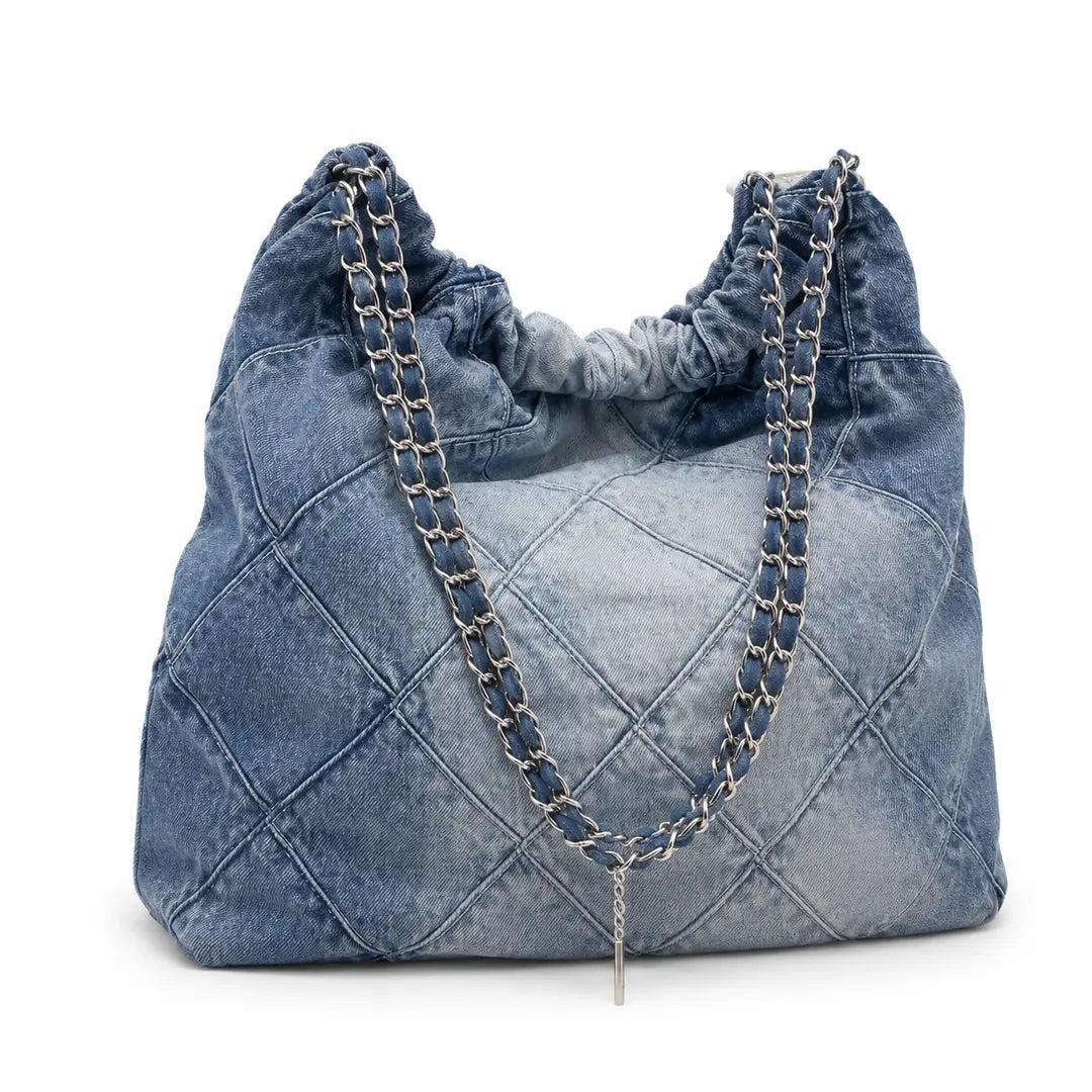 Denim Tote Bag for Women - Large Capacity Crossbody Shoulder Bag