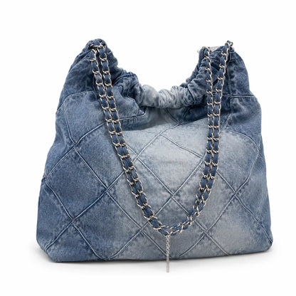 Denim Tote Bag for Women - Large Capacity Crossbody Shoulder Bag