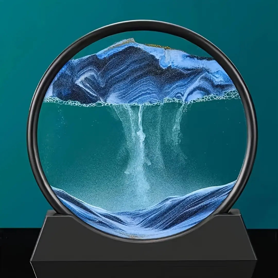 Creative 3D Moving Glass Art Sand Painting - Flowing Sand Hourglass Home Decor