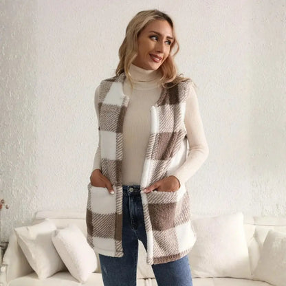 Everette Sherpa Check Vest