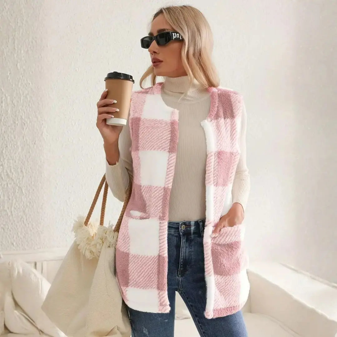 Everette Sherpa Check Vest