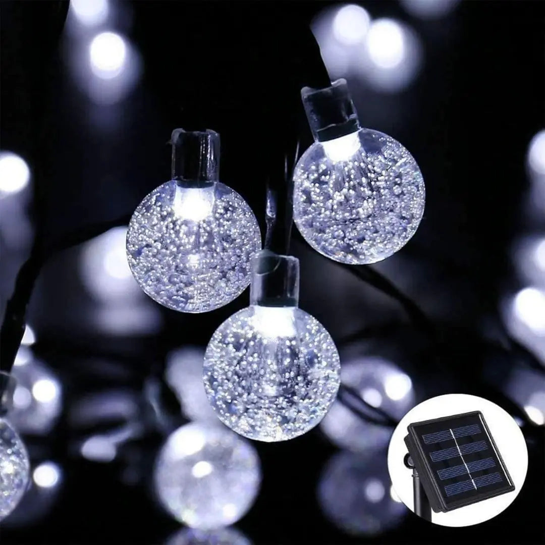 CrystalGlow Solar String Lights - Waterproof Outdoor Fairy Lights LED Crystal Balls