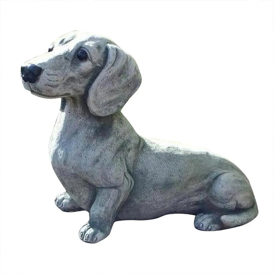 Resin Dachshund Dog Sculpture - Garden and Home Decoration Ornament
