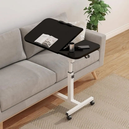 Brevora Adjustable Overbed Table with Wheels - Height and Tilt Adjustable with Double-Board Design