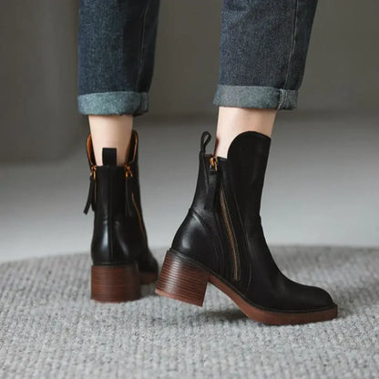Monroe Leather Zip Ankle Boots