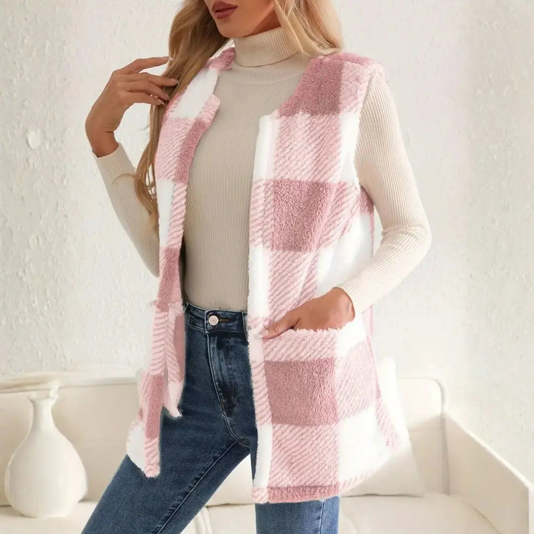 Everette Sherpa Check Vest