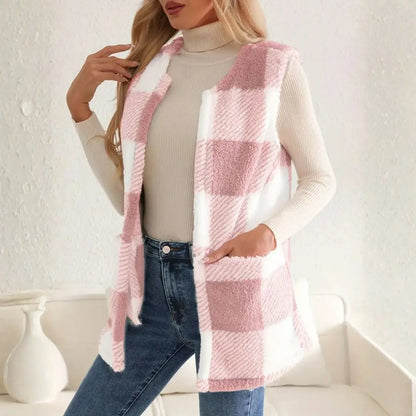 Everette Sherpa Check Vest