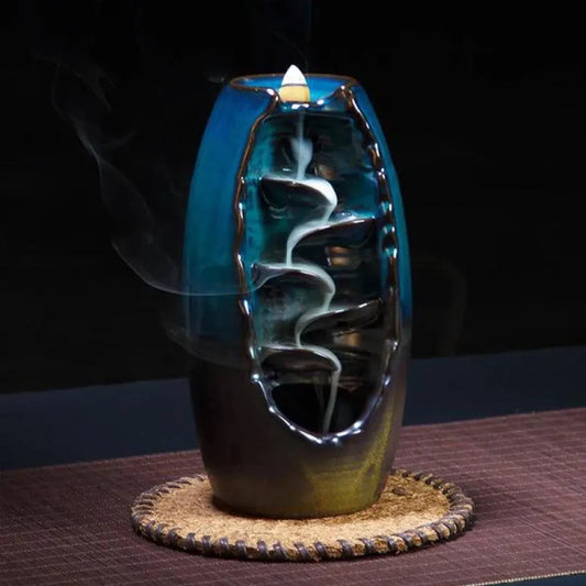 Blue Ceramic Backflow Incense Burner
