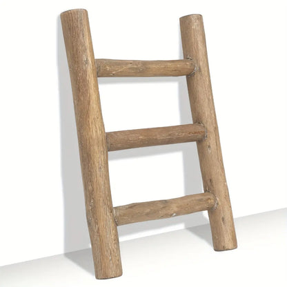 Rustic Wooden Ladder - Mini Display Rack for Towels and Farmhouse Decor