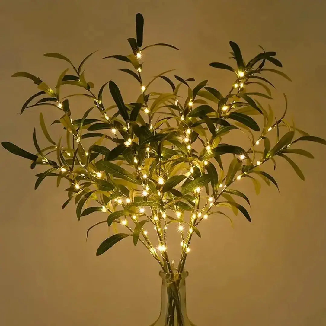 Olive Branch Fairy Lights - Nature-Inspired LED Decor for Cozy Spaces