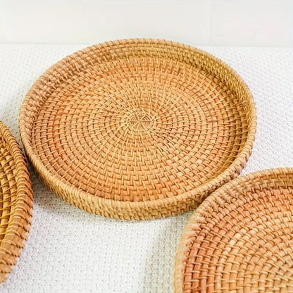 Handmade Vietnam Autumn Vine Tray - Rustic Table Decoration (Set of 3 PCs)