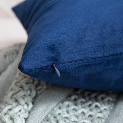 Set of 2 Blue Velvet Cushion Covers