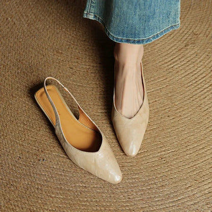 Aveline Genuine Leather Slingback Flats