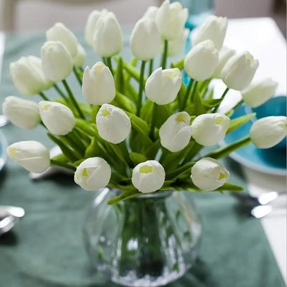 Set of 10 Realistic Tulips – Real Touch Artificial Tulips for Home & Wedding Decoration