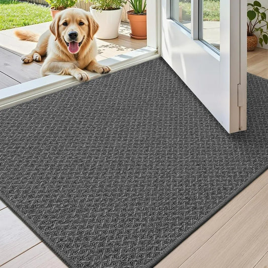 Novara Low-Profile Indoor Entrance Mat - Non-Slip Backing and Easy-Clean Design