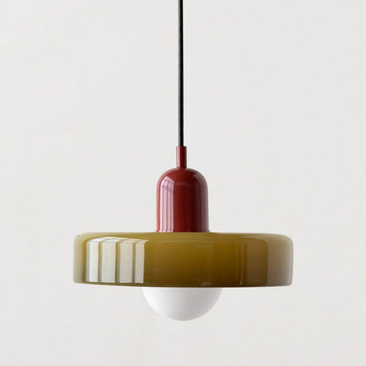 Bauhaus Colored Glass Pendant Light - Modern Minimalist Retro Hanging Fixture