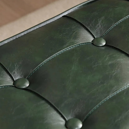 Minimalist Short Stool - Soft Faux Leather Shoe Bench