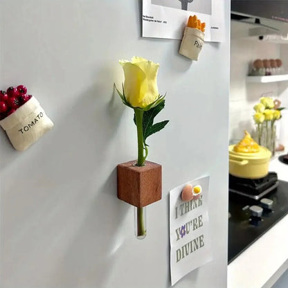 Wooden Test Tube Vase - Magnetic DIY Flower Arrangement