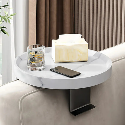 Novatra Adjustable Round Couch Arm Table - Space-Saving Sofa Armrest Tray with Non-Slip Design