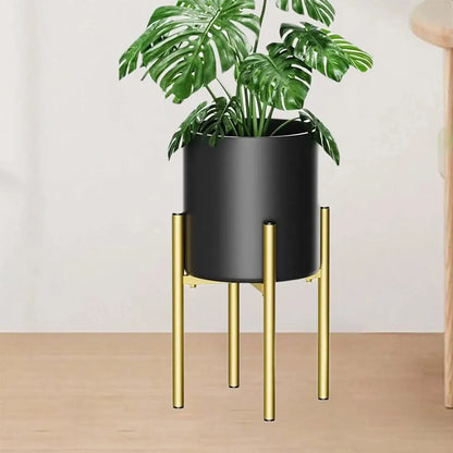 Adjustable Gold Plant Stand - Indoor & Outdoor Iron Flower Pot Holder
