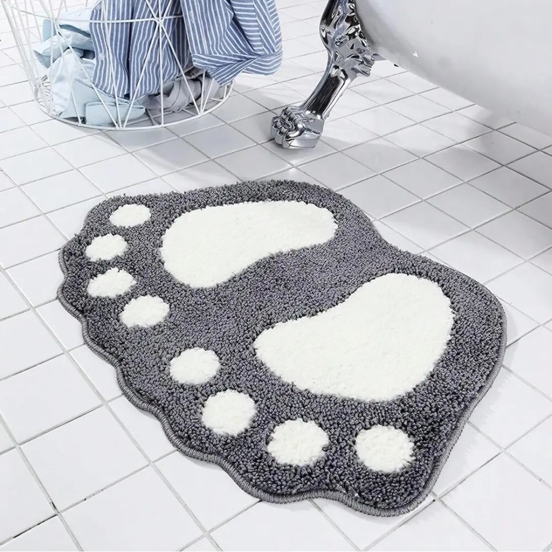 Bathroom Mat - Footprint Design, Non-Slip Memory Foam Rug 60×40 cm