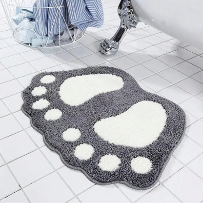 Bathroom Mat - Footprint Design, Non-Slip Memory Foam Rug 60×40 cm