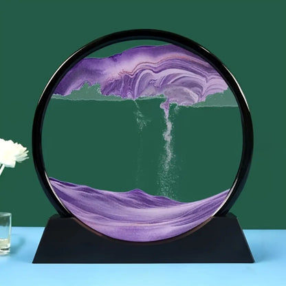 Creative 3D Moving Glass Art Sand Painting - Flowing Sand Hourglass Home Decor