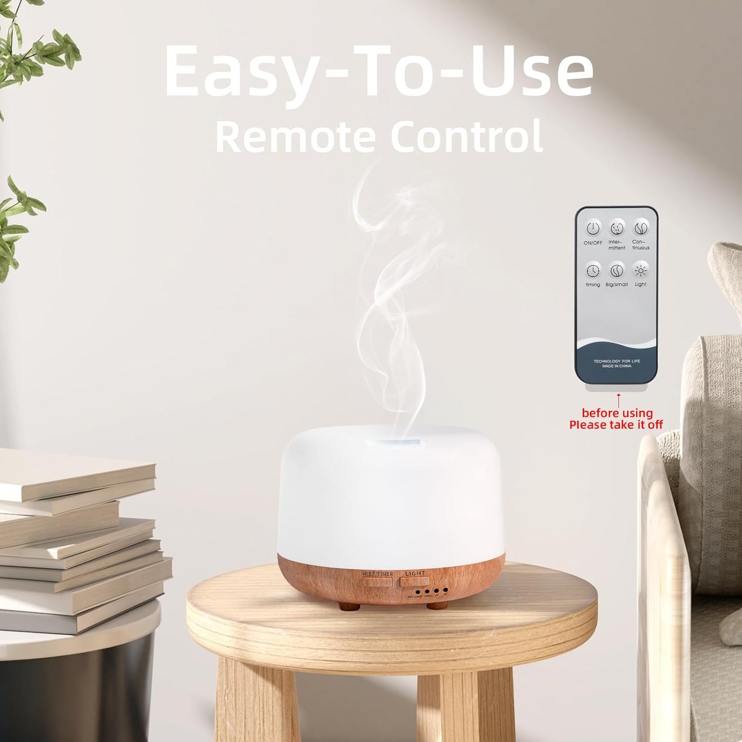 300ML Essential Oil Diffuser with Remote, LED Lights & Auto Shut-Off