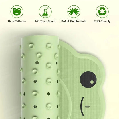 Frog-Shaped Non Slip Bath Mat for Kids - 76x45 cm