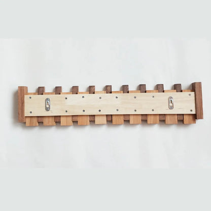 Wooden Wall Hook Rack - Piano Style with Flip Down Hooks