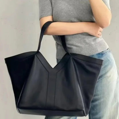 Virella – Genuine Leather Oversized Tote Bag Shoulder Shopper