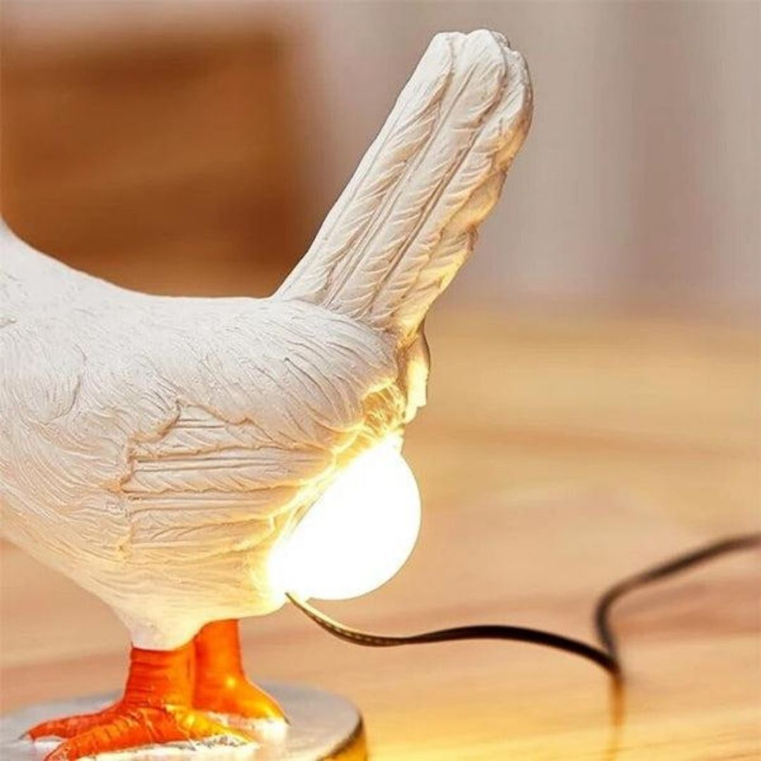 Chicken Table Lamp - Whimsical Farmhouse Lighting with Cozy Charm