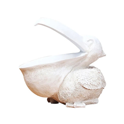 Pelican Birds Figurine - Resin Desktop Organizer and Decorative Candy Dish