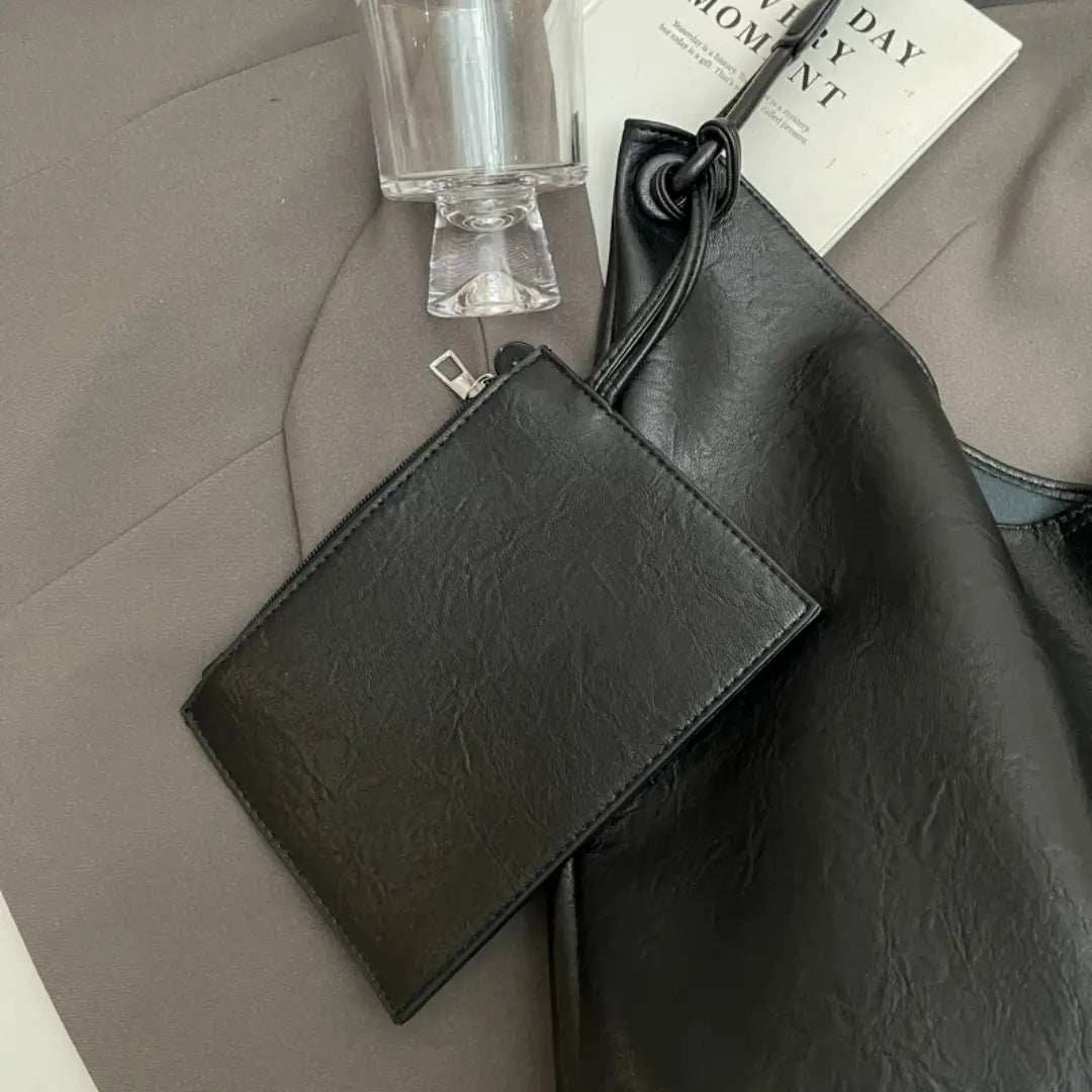 Suede Tote Bag for Women - Hobo Shoulder Bag with Matching Wallet