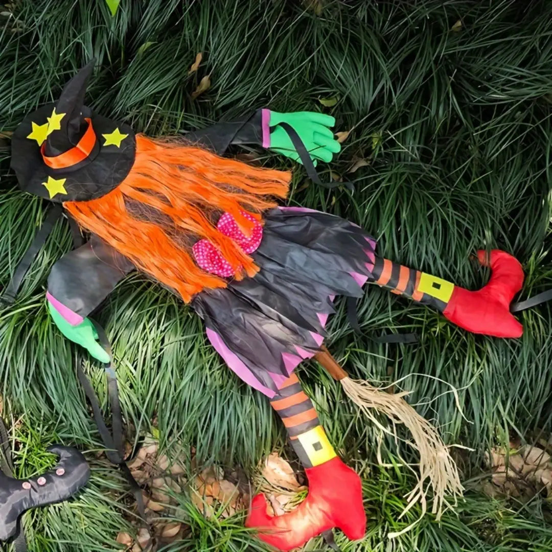 Festive Halloween Tree Climbing Witch for Outdoor Decoration