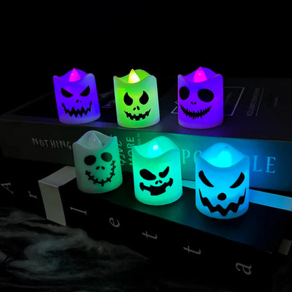6 PCs Halloween LED Ghost Pumpkin Candle Light