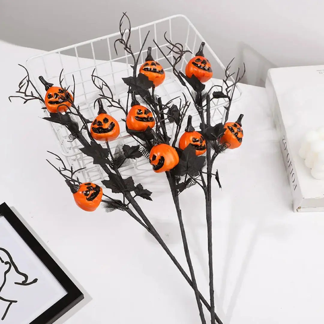 Halloween Artificial Pumpkin Maple Leaf Branches