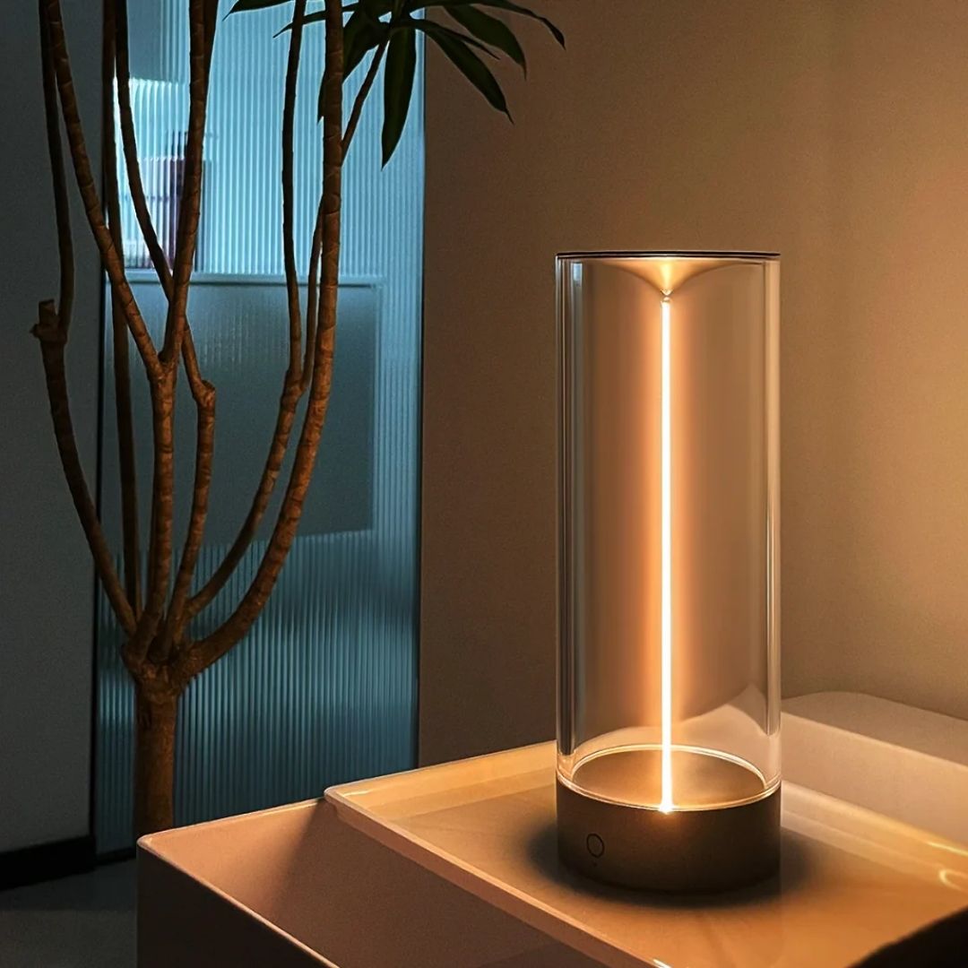 Phoenix Table Lamp - Modern Crystal Column Light
