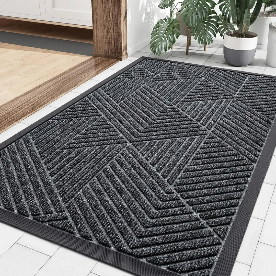 HomaxyGuard Outdoor Dirt Trapper Mat - Heavy-Duty Rubber Backed Mat for Front Door and Garden