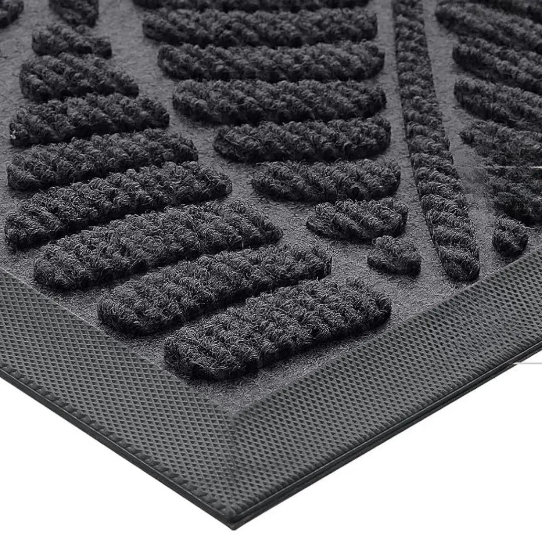 HomaxyGuard Outdoor Dirt Trapper Mat - Heavy-Duty Rubber Backed Mat for Front Door and Garden