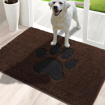 PawHarbor PlushGuard Dirt Trapper Mat - Super-Absorbent Rug for Muddy Paws