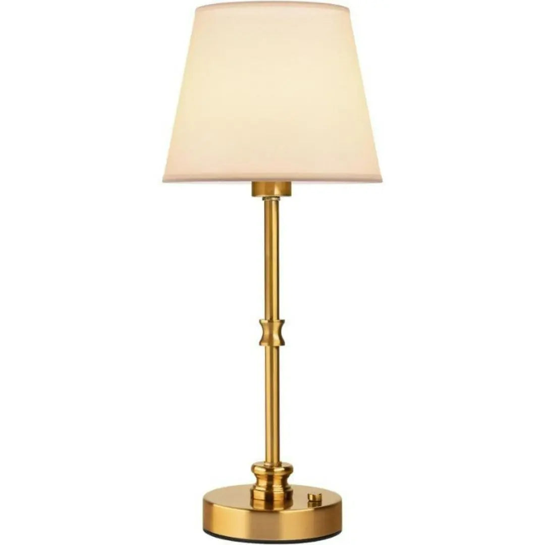 Gold Retro Bedside Lamp - 3-Way Touch Control with Dimmable LED Bulb