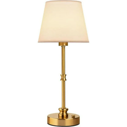 Gold Retro Bedside Lamp - 3-Way Touch Control with Dimmable LED Bulb