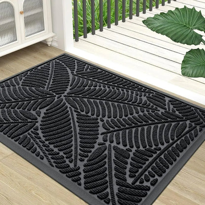 HomaxyGuard Outdoor Dirt Trapper Mat - Heavy-Duty Rubber Backed Mat for Front Door and Garden