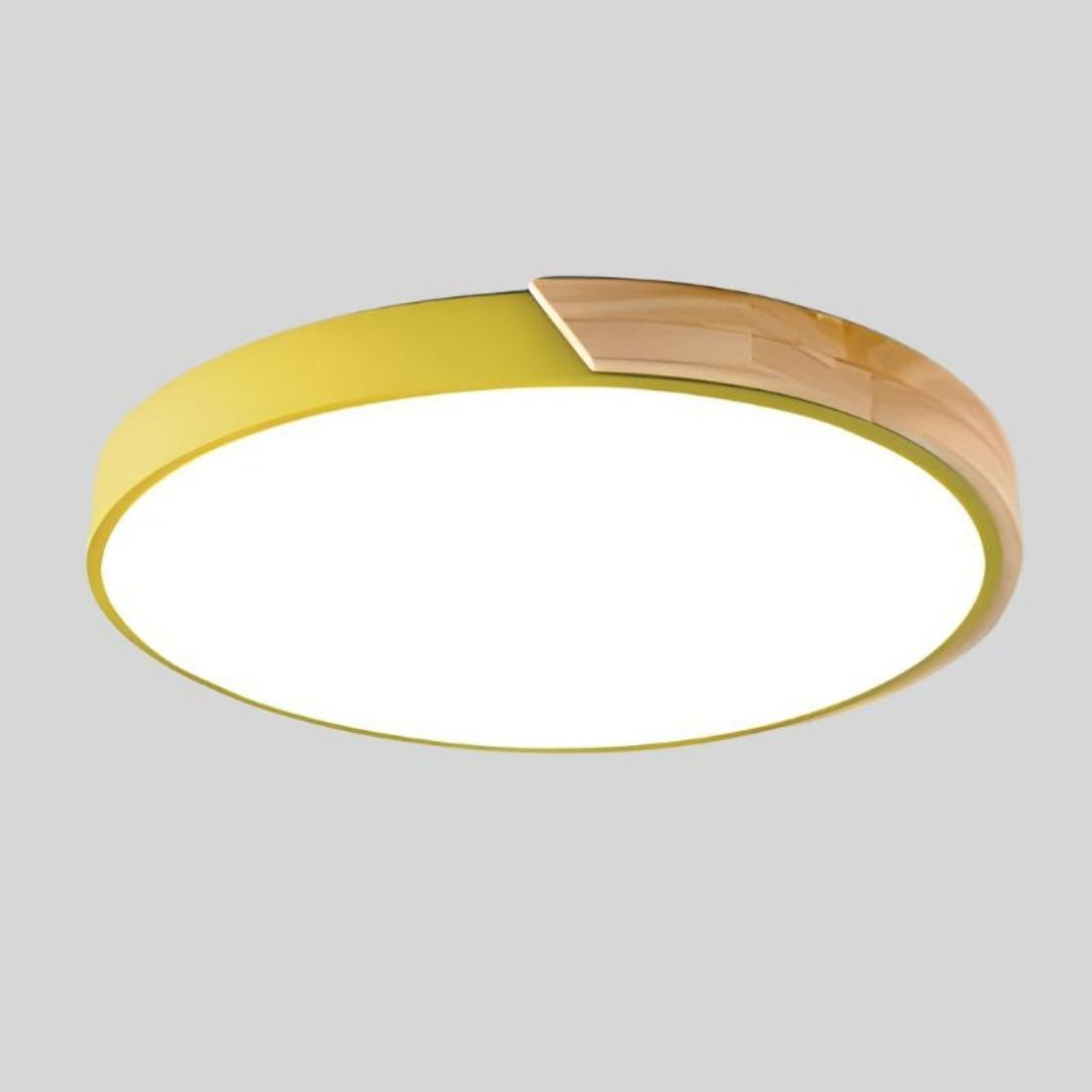 Nordic Macaroon Wood Ceiling Light - Minimalist LED Fixture