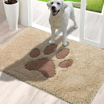 PawHarbor PlushGuard Dirt Trapper Mat - Super-Absorbent Rug for Muddy Paws