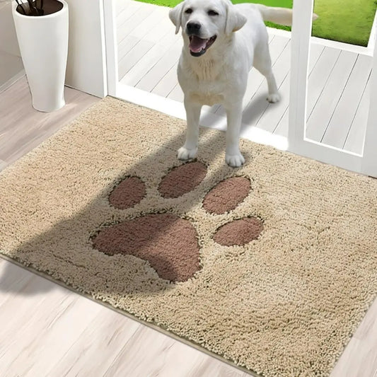 PawHarbor PlushGuard Dirt Trapper Mat - Super-Absorbent Rug for Muddy Paws