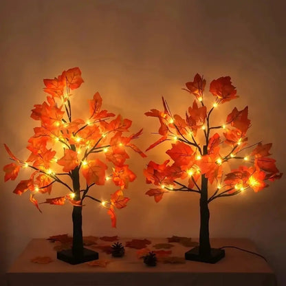 Artificial Maple Tree Lamp with LED Lights - Perfect for Halloween and Christmas Decor