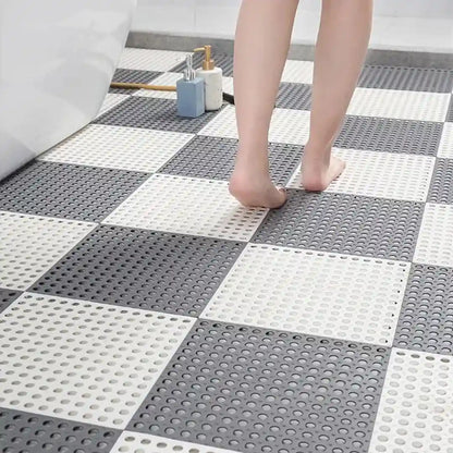 Waterproof Splicing Shower Floor Mats - Anti-Slip Interlocking Tiles