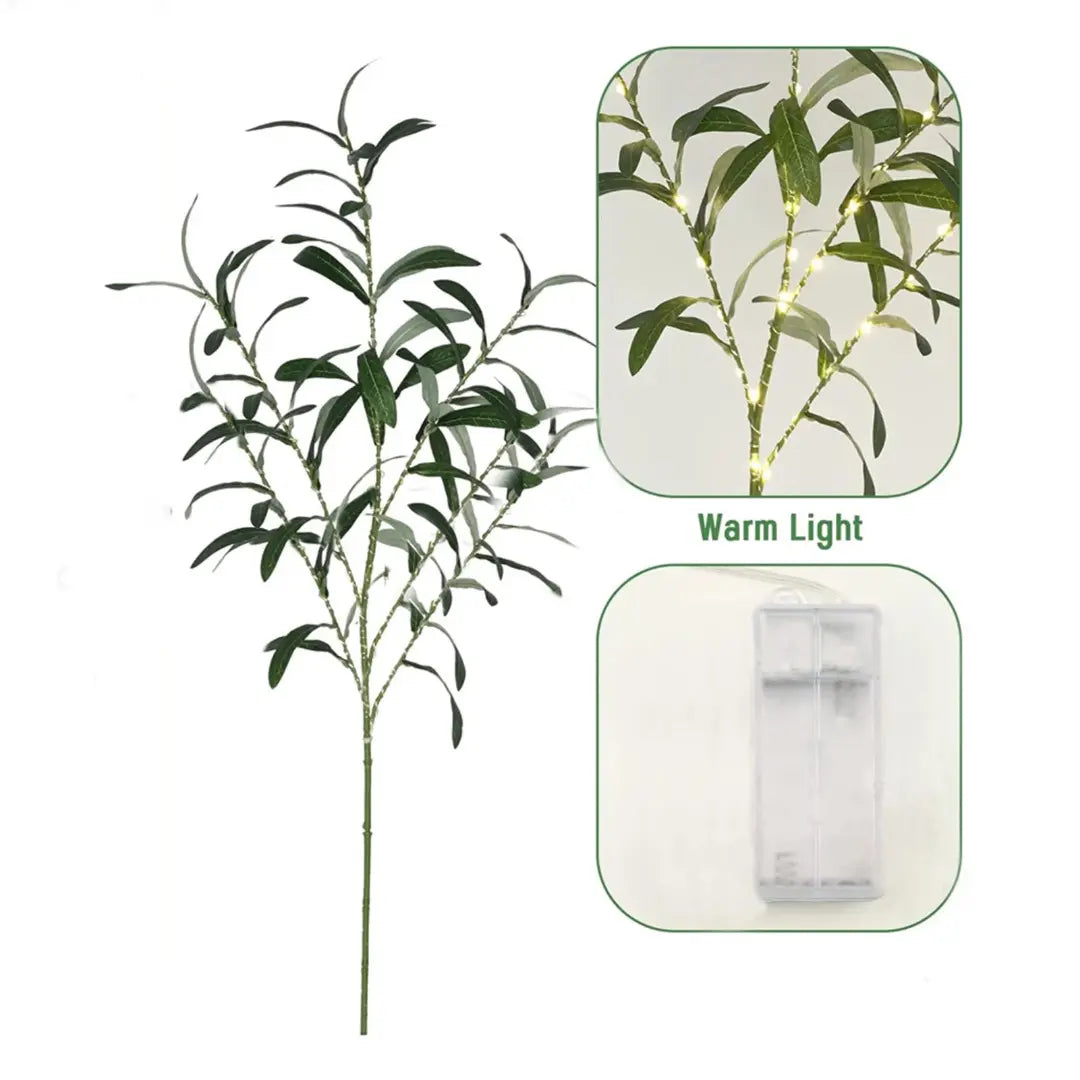 Olive Branch Fairy Lights - Nature-Inspired LED Decor for Cozy Spaces